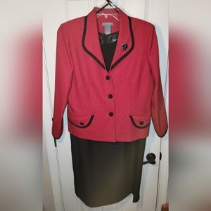 Ladies Polyester Red and Black Dress Suit Sz. 14